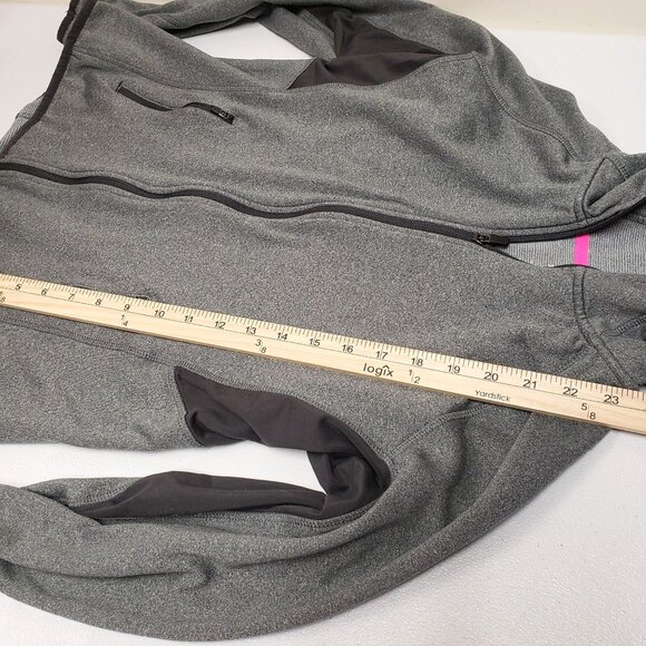 H&M Sport Womens Gray Full-Zip Hoodie Jacket with Pockets & Thumbholes Size L - Picture 9 of 11